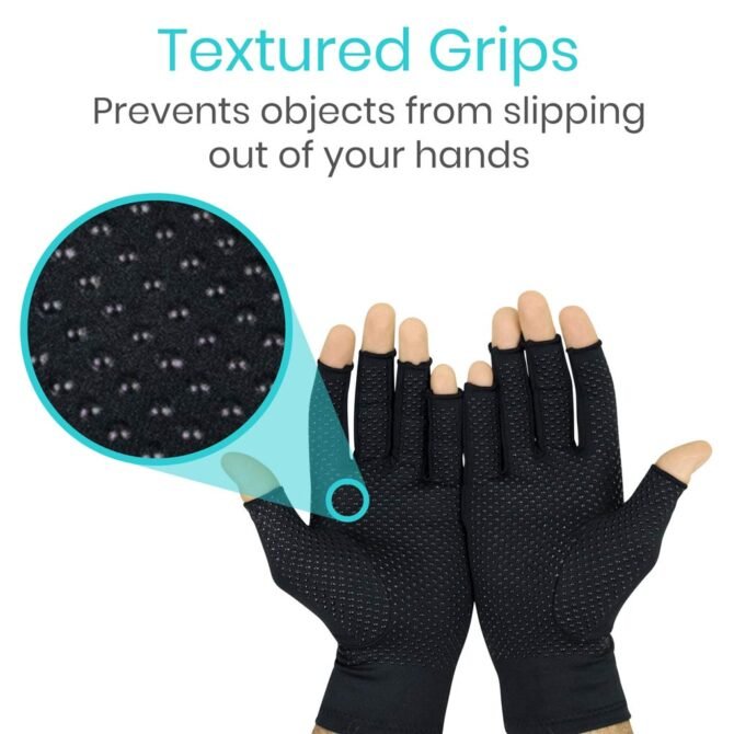 Copper Arthritis Gloves Fingerless - Image 4