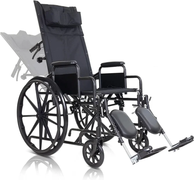 Reclining Wheelchair with Headrest