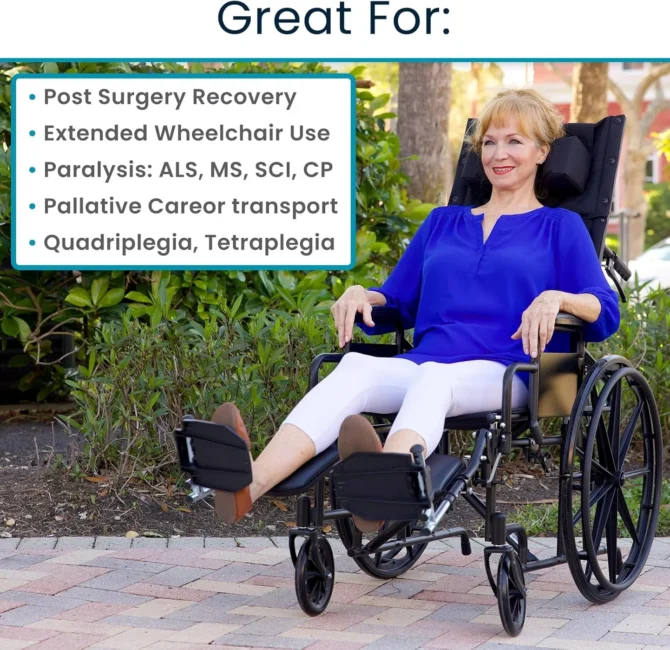 Reclining Wheelchair with Headrest - Image 3